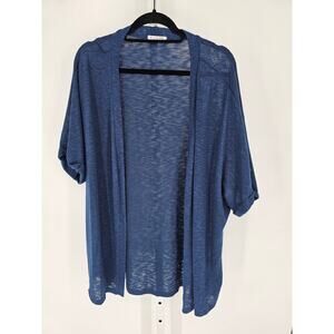 In Voland Womens Sz 20W Lightweight Open Front Cardigan Sweater Dark Blue